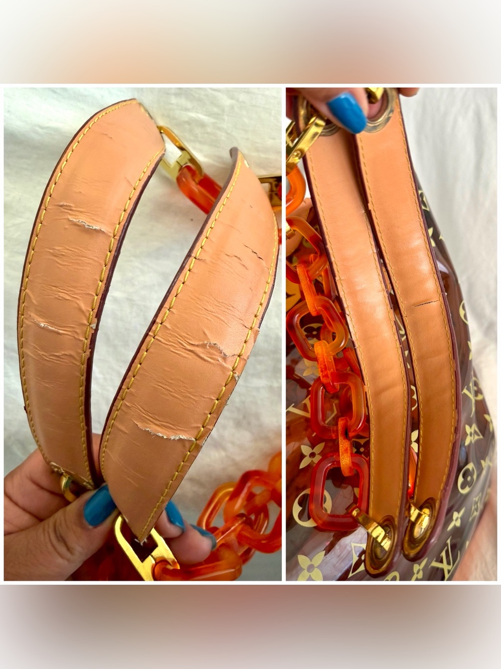 👑✅PRICE FIRM✅ Fashion Logo Clear PVC Shoulder Bag. Used - Picture 13 of 17